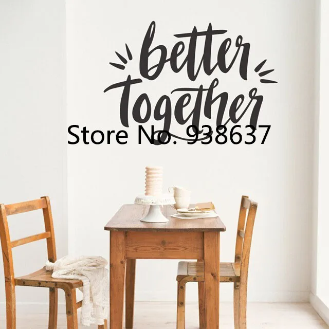 Calligraphy Decal Quote Better Together Vinyl Wall Stickers Home Decor Living Room Removable English Words Art Stickers ZB397
Calligraphy Decal Quote Better Together Vinyl Wall Stickers Home Decor Living Room Removable English Words Art Stickers ZB397