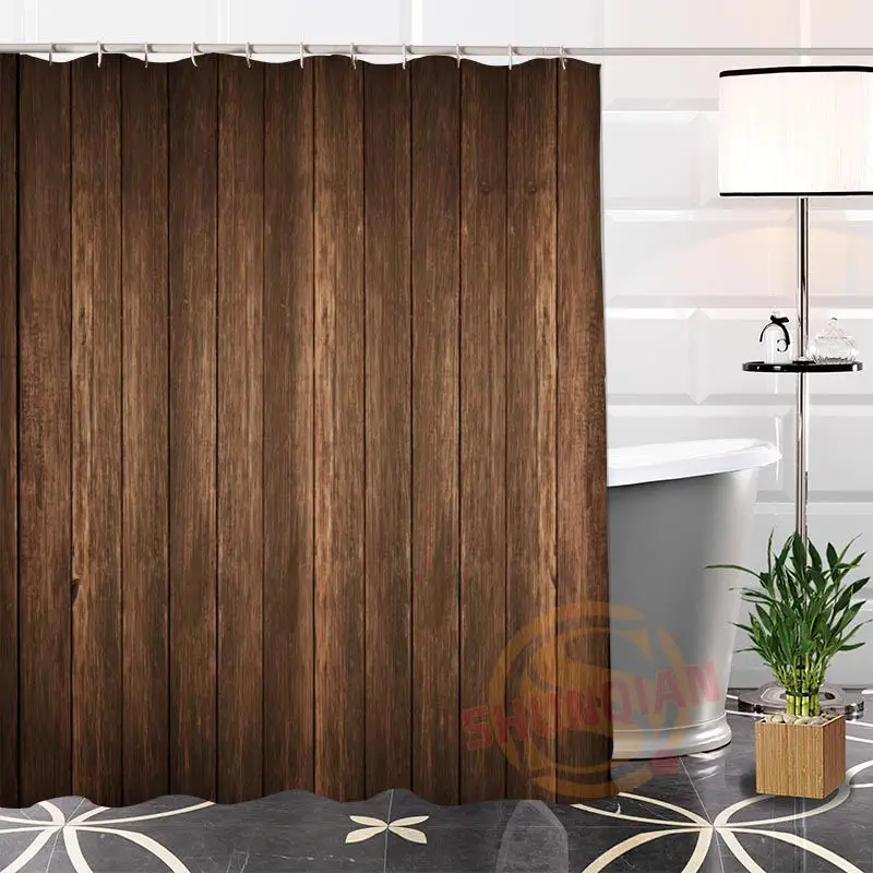 Custom Unique Popular Wood Shower Curtain Eco-friendly Fabric Modern With Hooks Curtains for Bath Decor
Custom Unique Popular Wood Shower Curtain Eco-friendly Fabric Modern With Hooks Curtains for Bath Decor