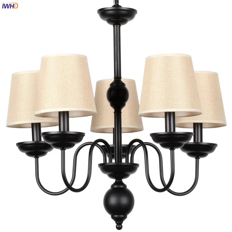 IWHD Black Iron Wrount Retro Chandelier Lighting Kitchen Bedroom Living Room Fabric Loft Decor Vintage LED Chandeliers Lustres
IWHD Black Iron Wrount Retro Chandelier Lighting Kitchen Bedroom Living Room Fabric Loft Decor Vintage LED Chandeliers Lustres