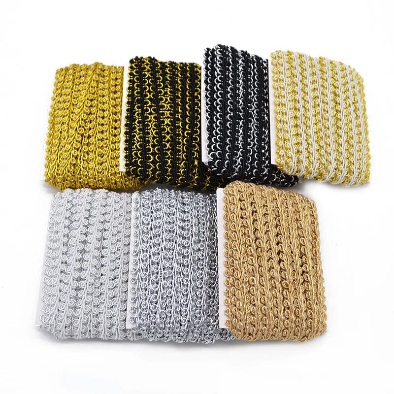 5m/lot Gold Silver Lace Trim Cotton Fabric Centipede Braided Lace Ribbon DIY Garment Sewing Accessories Wedding Home Crafts
5m/lot Gold Silver Lace Trim Cotton Fabric Centipede Braided Lace Ribbon DIY Garment Sewing Accessories Wedding Home Crafts