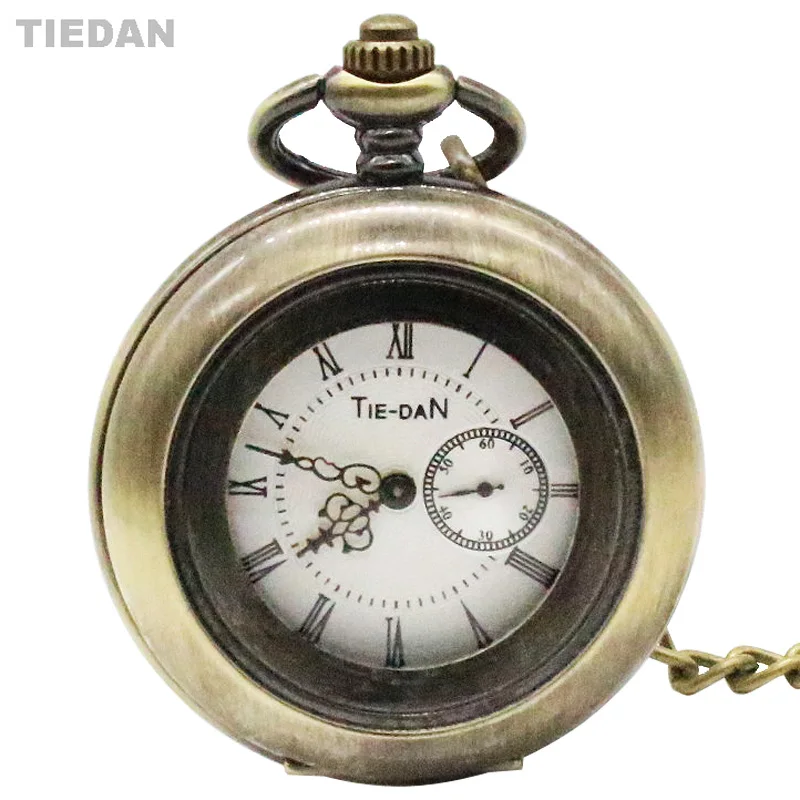 Tiedan Новая мода Полые Дизайн римские цифры набора Античная бронзовая карманные