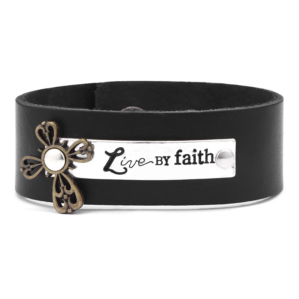 kirykle belief theme alloy vintage bracelet for woman Simple retro wide leather bracelet Brown black female bangles
kirykle belief theme alloy vintage bracelet for woman Simple retro wide leather bracelet Brown black female bangles