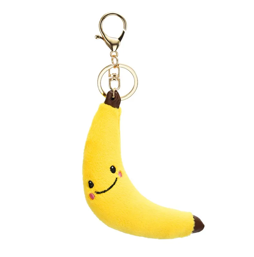 Новинка 2019 года милый хлопок банан emoji помпон порте clef pompom de Fourrure для женщин femme