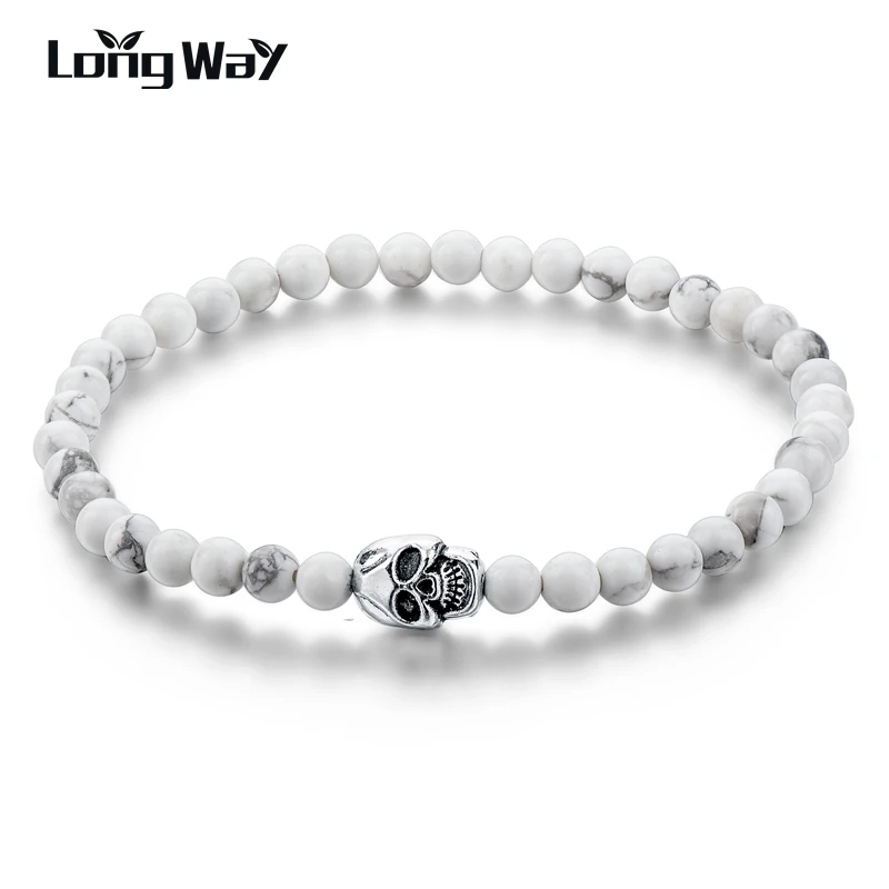 LongWay Retro 4mm White Stone Bracelets Luxury Skull Strand Bracelets For Women Men Jewelry Gifts SBR160251
LongWay Retro 4mm White Stone Bracelets Luxury Skull Strand Bracelets For Women Men Jewelry Gifts SBR160251