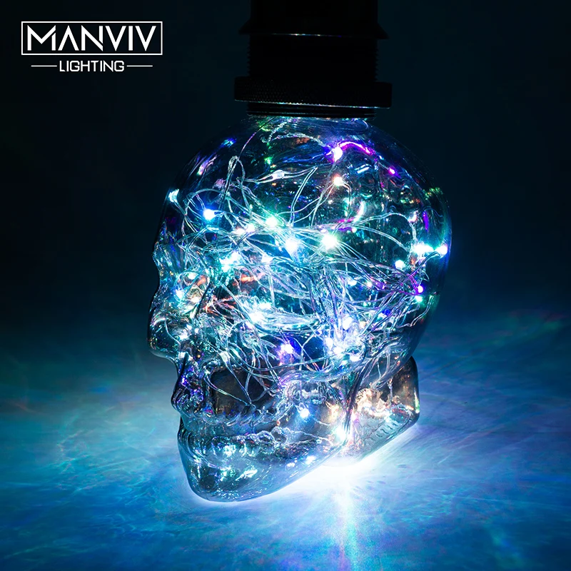 Led String Light RGB E27 Led Bulb Copper Silk Lamp Skull Head Lamp AC 85-265V Halloween Christmas Decoration For Home Cafe Bar
Led String Light RGB E27 Led Bulb Copper Silk Lamp Skull Head Lamp AC 85-265V Halloween Christmas Decoration For Home Cafe Bar