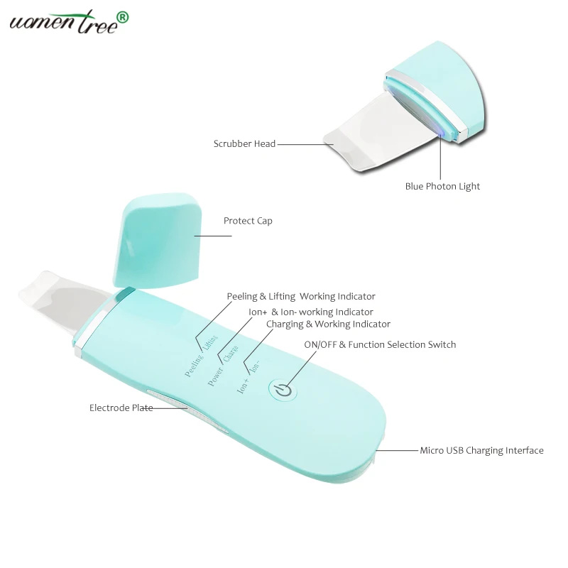 Portable Ultrasonic Face Skin Scrubber Aging Skin Makeup Dirt Oil Remove Whitening Firming Facial Skin Care Beauty Tools
Portable Ultrasonic Face Skin Scrubber Aging Skin Makeup Dirt Oil Remove Whitening Firming Facial Skin Care Beauty Tools