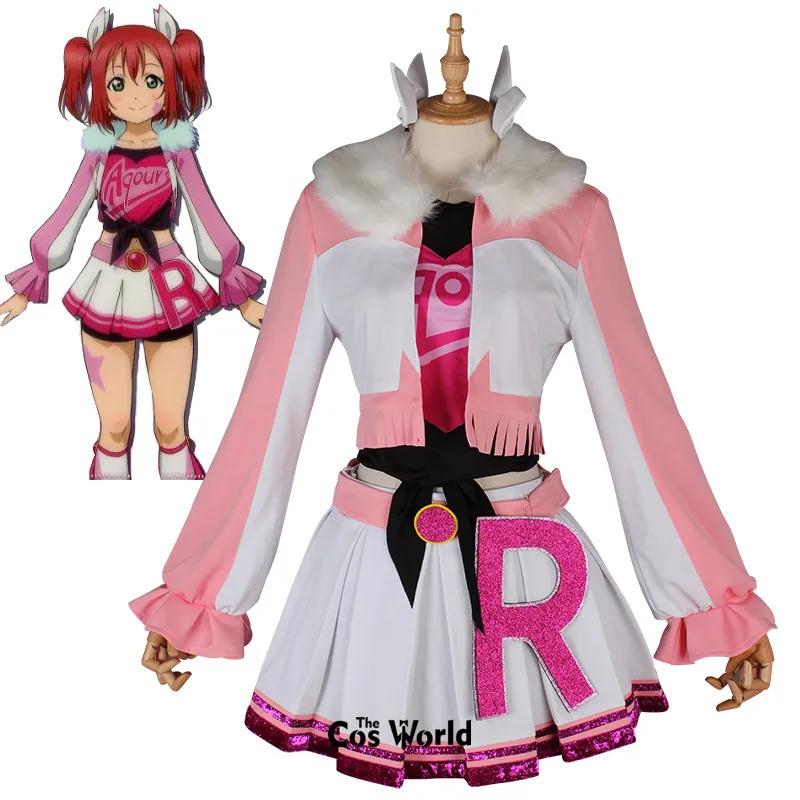 Love Live Sunshine Miracle Wave Kurosawa, рубиновое пальто, топы, штаны, платье, Униформа, наряд, аниме, костюмы для косплея
Love Live Sunshine Miracle Wave Kurosawa, рубиновое пальто, топы, штаны, платье, Униформа, наряд, аниме, костюмы для косплея