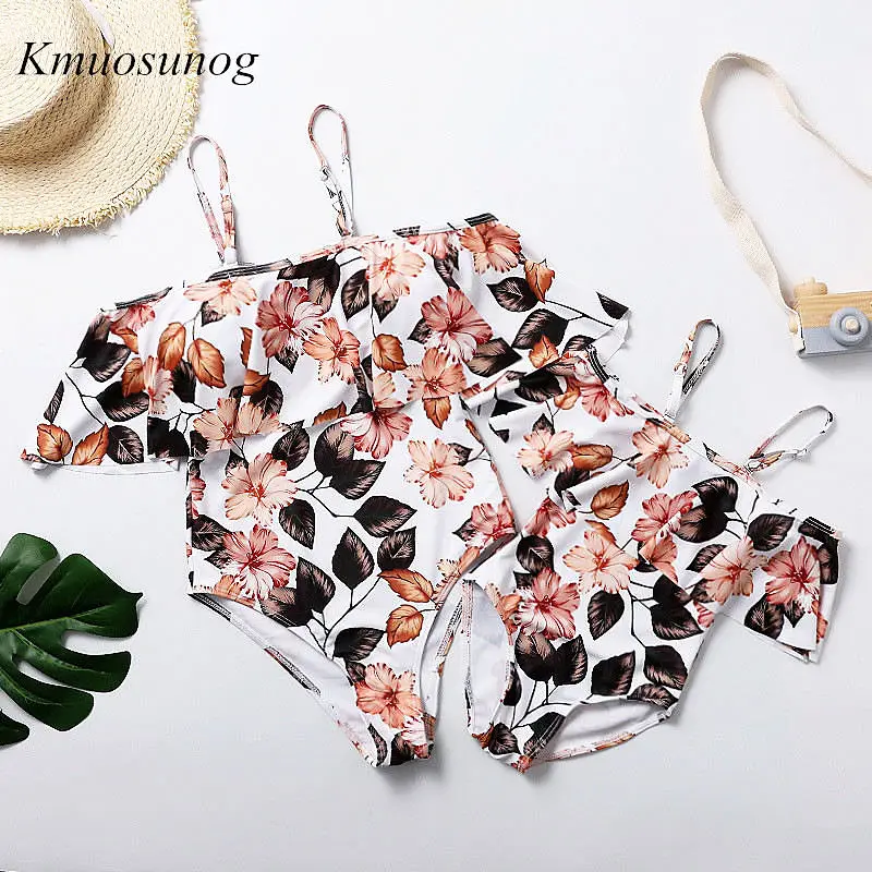 Купальники для мамы и дочки модель 2019 года летние Семейные комплекты купальников