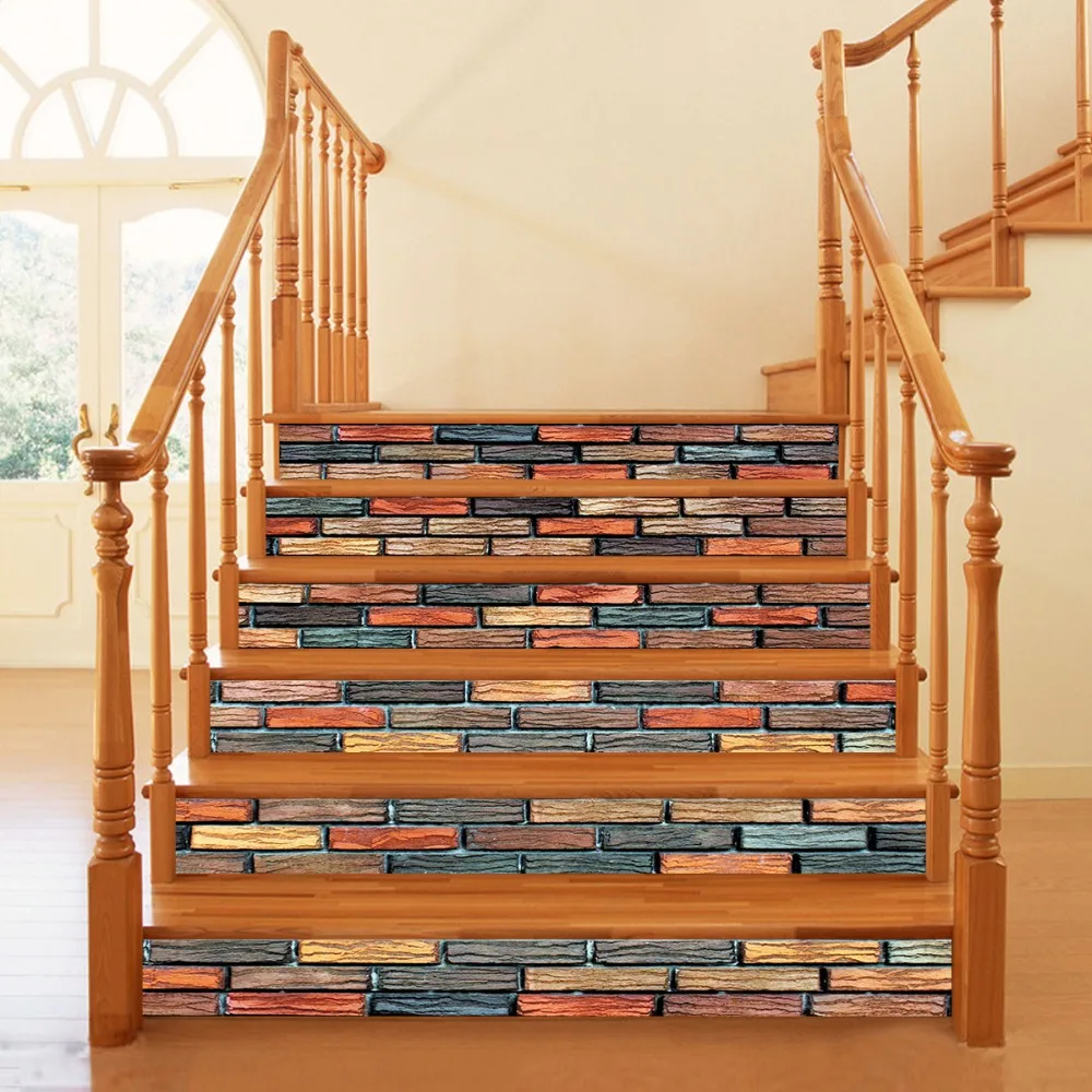 6pcs/set Wall Brick 3D Waterproof Stair Stickers Wallpaper Home Decoration Removable Bathroom Wall Floor Stickers 18*100cm
6pcs/set Wall Brick 3D Waterproof Stair Stickers Wallpaper Home Decoration Removable Bathroom Wall Floor Stickers 18*100cm