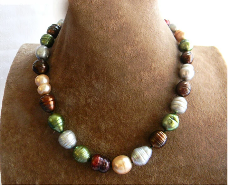 Wedding Woman Jewelry 18'' 10-15mm Real Colorful Pearl Choker Necklace Natural Freshwater Pearl Handmade 45cm
Wedding Woman Jewelry 18'' 10-15mm Real Colorful Pearl Choker Necklace Natural Freshwater Pearl Handmade 45cm
