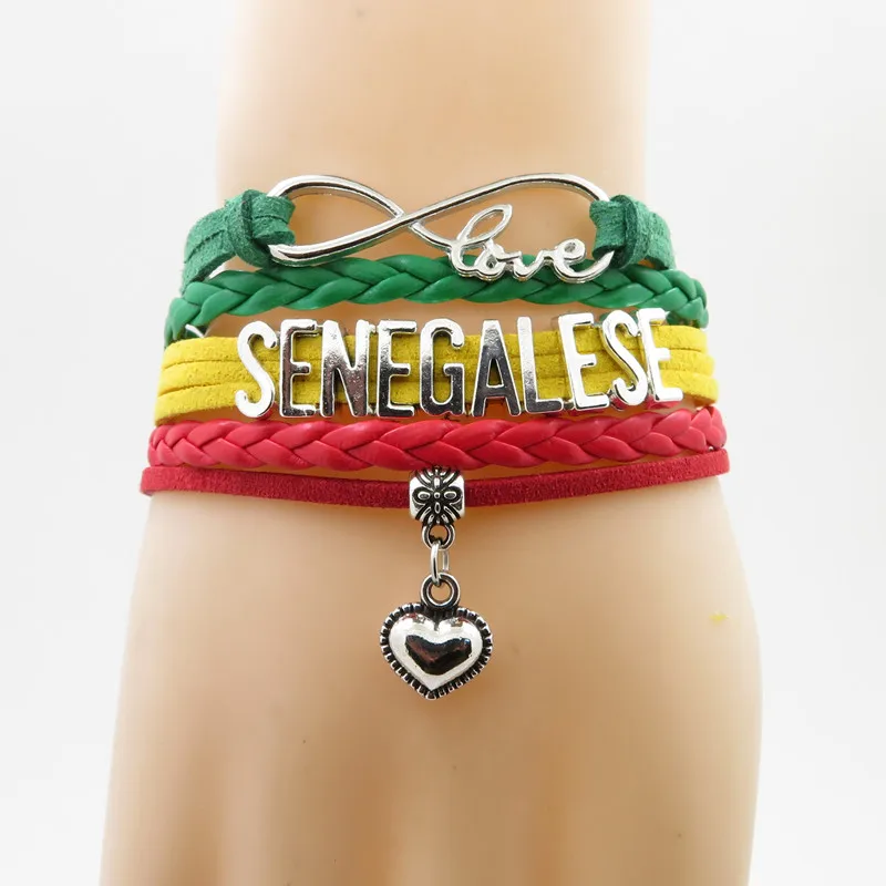 Фото Бесконечность любовь Сенегальская Подвеска для браслета в форме сердца браслет