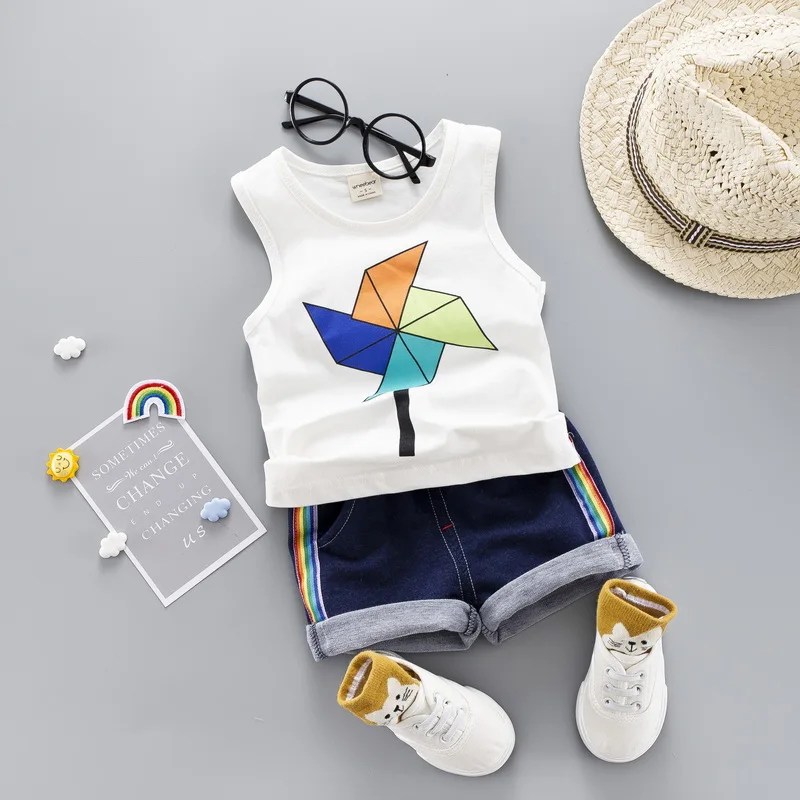 Baby Boy Vest Summer Clothes Set Cotton Two-piece Girl Clothing Color Cartoon Windmill Sleeveless Shirt Kids Clothes
Baby Boy Vest Summer Clothes Set Cotton Two-piece Girl Clothing Color Cartoon Windmill Sleeveless Shirt Kids Clothes