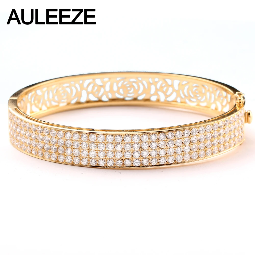 AULEEZE Luxury 6.3cttw Moissanites Bangle 14K Yellow Gold Multi-Row Lab Grown Diamond Bracelets For Women Wedding Fine Jewelry
AULEEZE Luxury 6.3cttw Moissanites Bangle 14K Yellow Gold Multi-Row Lab Grown Diamond Bracelets For Women Wedding Fine Jewelry