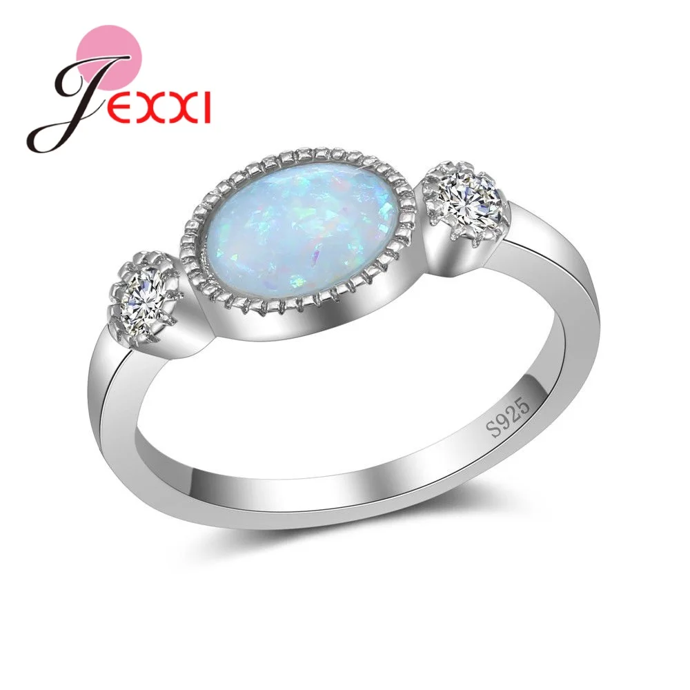Sparkling Wedding Gifts 925 Sterling Silver Rings Jewelry With Oval Blue Fire Opal Stones Style Women Engagement Anillos
Sparkling Wedding Gifts 925 Sterling Silver Rings Jewelry With Oval Blue Fire Opal Stones Style Women Engagement Anillos