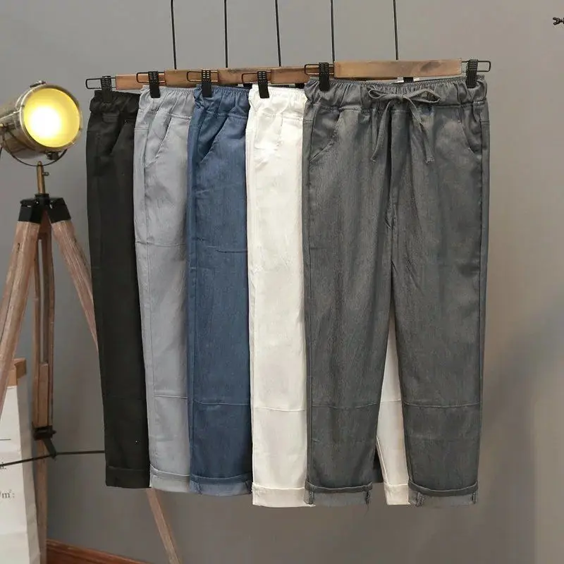 Cotton Linen Harem Pants Women Loose Baggy High Elastic Drawstring Waist Crop Trousers Slacks 200-292
Cotton Linen Harem Pants Women Loose Baggy High Elastic Drawstring Waist Crop Trousers Slacks 200-292