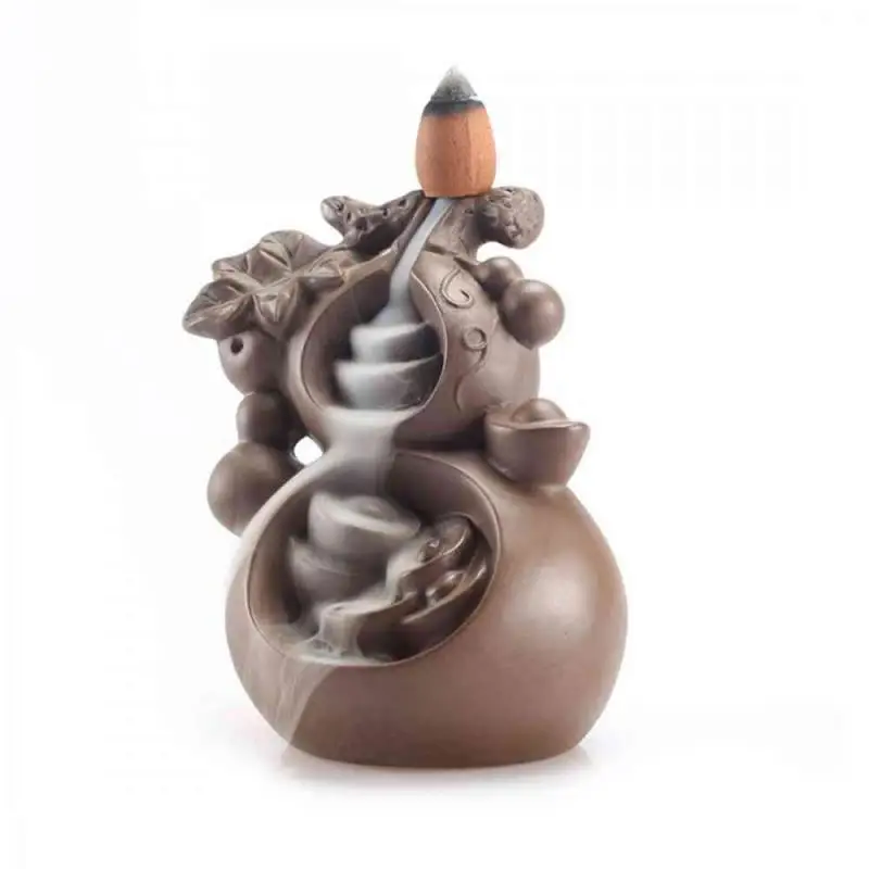 Gourd Ceramic Backflow Incense Burner Smoke Waterfall Stick Incense Holder Smell Aromatic Home Office Incense Crafts Censer
Gourd Ceramic Backflow Incense Burner Smoke Waterfall Stick Incense Holder Smell Aromatic Home Office Incense Crafts Censer