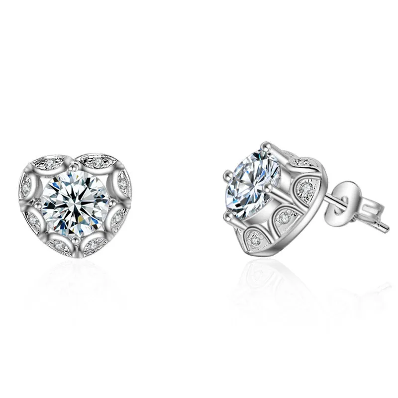 Romantic Love Heart Shiny CZ Cubic Zirconia 925 Sterling Silver Ladies Stud Earrings Jewelry For Women Anti Allergy Female Gift
Romantic Love Heart Shiny CZ Cubic Zirconia 925 Sterling Silver Ladies Stud Earrings Jewelry For Women Anti Allergy Female Gift