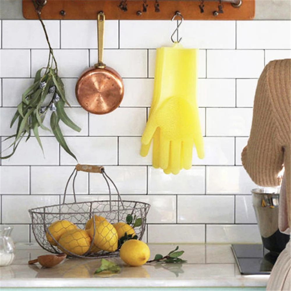 1 Pairs Resistant Dish Scrubber Rubber Gloves Silicone Magic Universal Brush Cleaning Sponge Dishwashing Brushs Kitchen Tools
1 Pairs Resistant Dish Scrubber Rubber Gloves Silicone Magic Universal Brush Cleaning Sponge Dishwashing Brushs Kitchen Tools