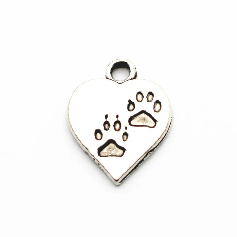 New style 50pcs/lot heart dog paw Dangle Charms silver pendant Metal lobster clasp Fit DIY Necklace Bracelet Jewelry
New style 50pcs/lot heart dog paw Dangle Charms silver pendant Metal lobster clasp Fit DIY Necklace Bracelet Jewelry