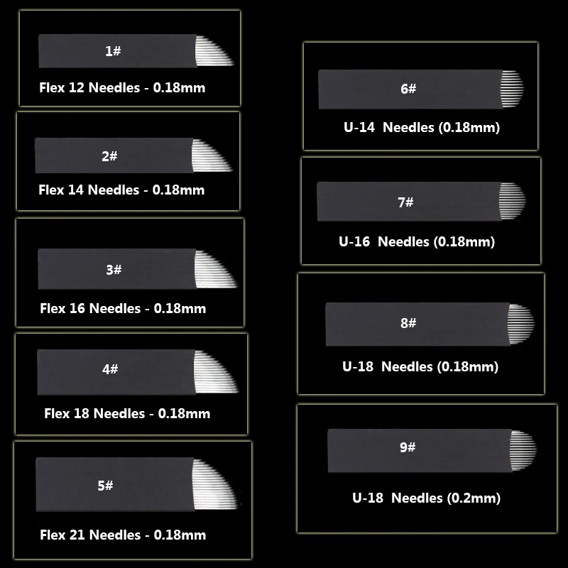 100pcs 12/14/14U/16/16U/18/18U/21 3D Embroidery Manual Eyebrow Tattoo Pen Blade 16 pin Needles For 3D Permanent Makeup Eyebrow
100pcs 12/14/14U/16/16U/18/18U/21 3D Embroidery Manual Eyebrow Tattoo Pen Blade 16 pin Needles For 3D Permanent Makeup Eyebrow