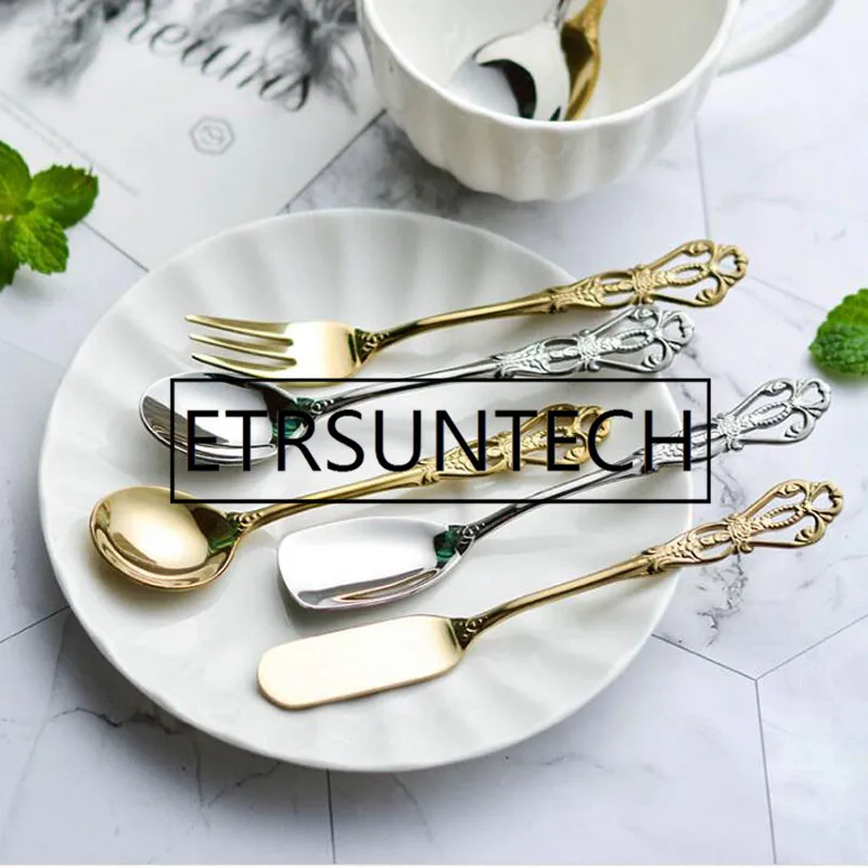 100pcs Vintage Royal Style Metal Carved Mini Coffee Fork Tableware Cutlery Butter Knife Kitchen Dining Bar Tools
100pcs Vintage Royal Style Metal Carved Mini Coffee Fork Tableware Cutlery Butter Knife Kitchen Dining Bar Tools