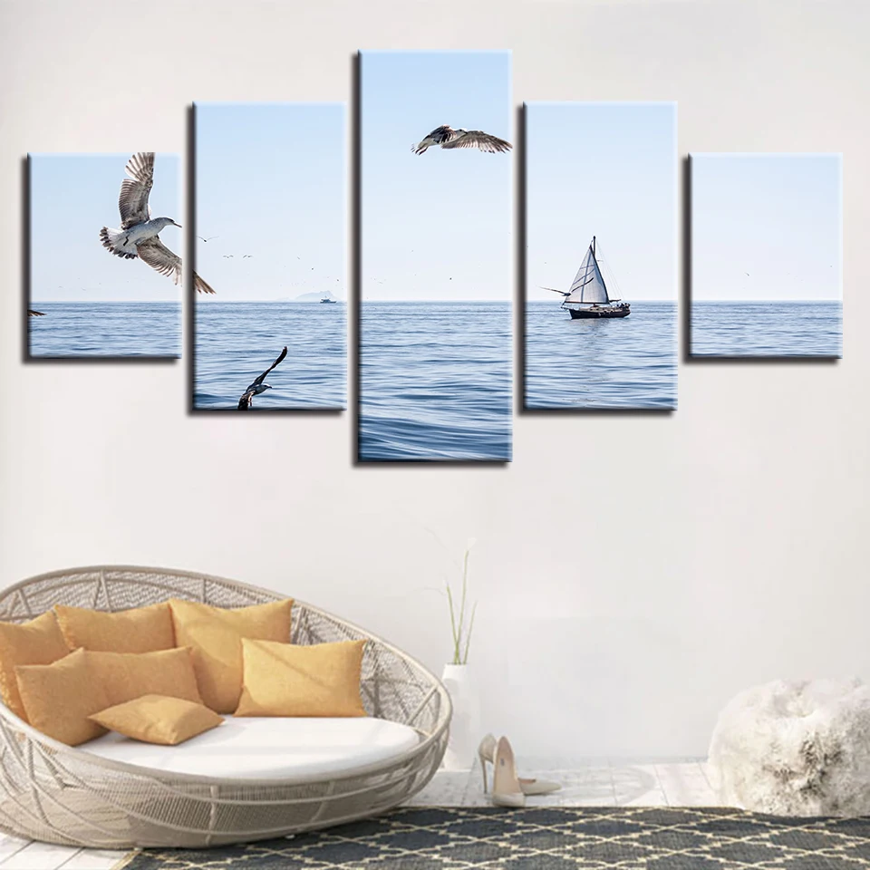Poster Painting Modular HD Printing 5 Pieces Ship Sailing On The Sea And Seagulls Flying Seascape Canvas Pictures Wall Art Decor
Poster Painting Modular HD Printing 5 Pieces Ship Sailing On The Sea And Seagulls Flying Seascape Canvas Pictures Wall Art Decor