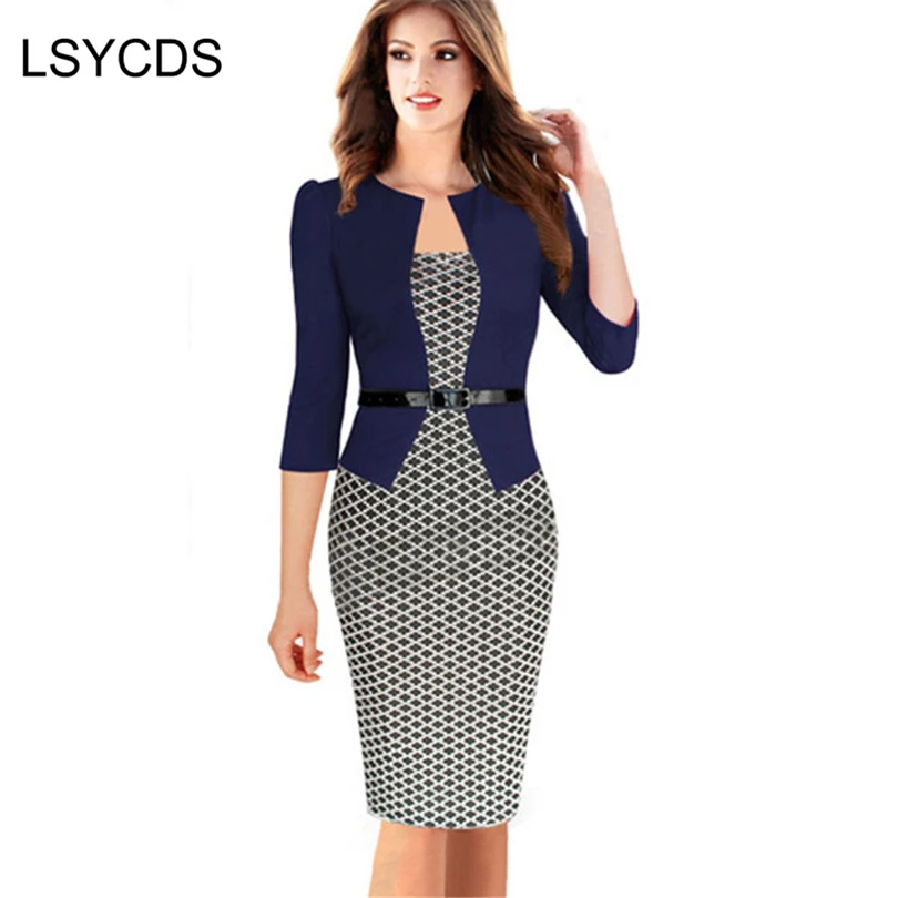 2023 Womens Summer Elegant Three Quarter Sleeve Patchwork Wear to Work Office Party Bodycon Sheath Dress S-4XL
2023 Womens Summer Elegant Three Quarter Sleeve Patchwork Wear to Work Office Party Bodycon Sheath Dress S-4XL