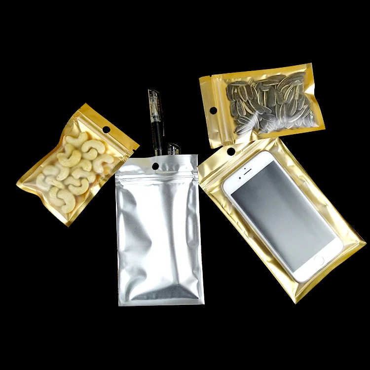 Фото Золотые мешки для ювелирных украшений пакеты с застежкой молнией из золотой