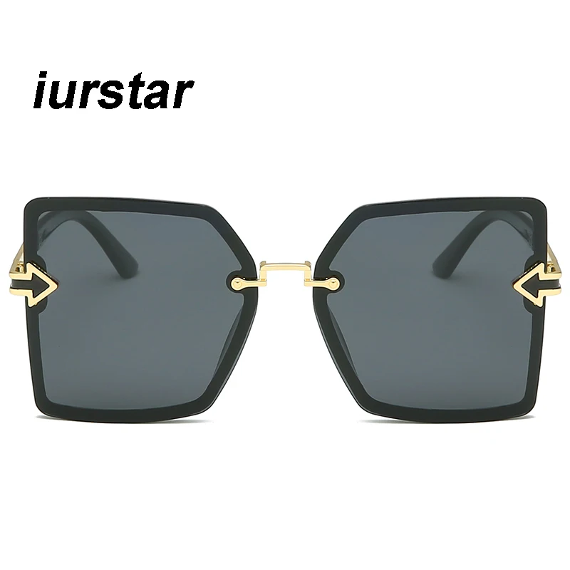 

iurstar Luxury Designer Sunglasses For Women Fashion Wrap Sunglass Frameless Coating Mirror Lens Carbon Fiber Legs Summer