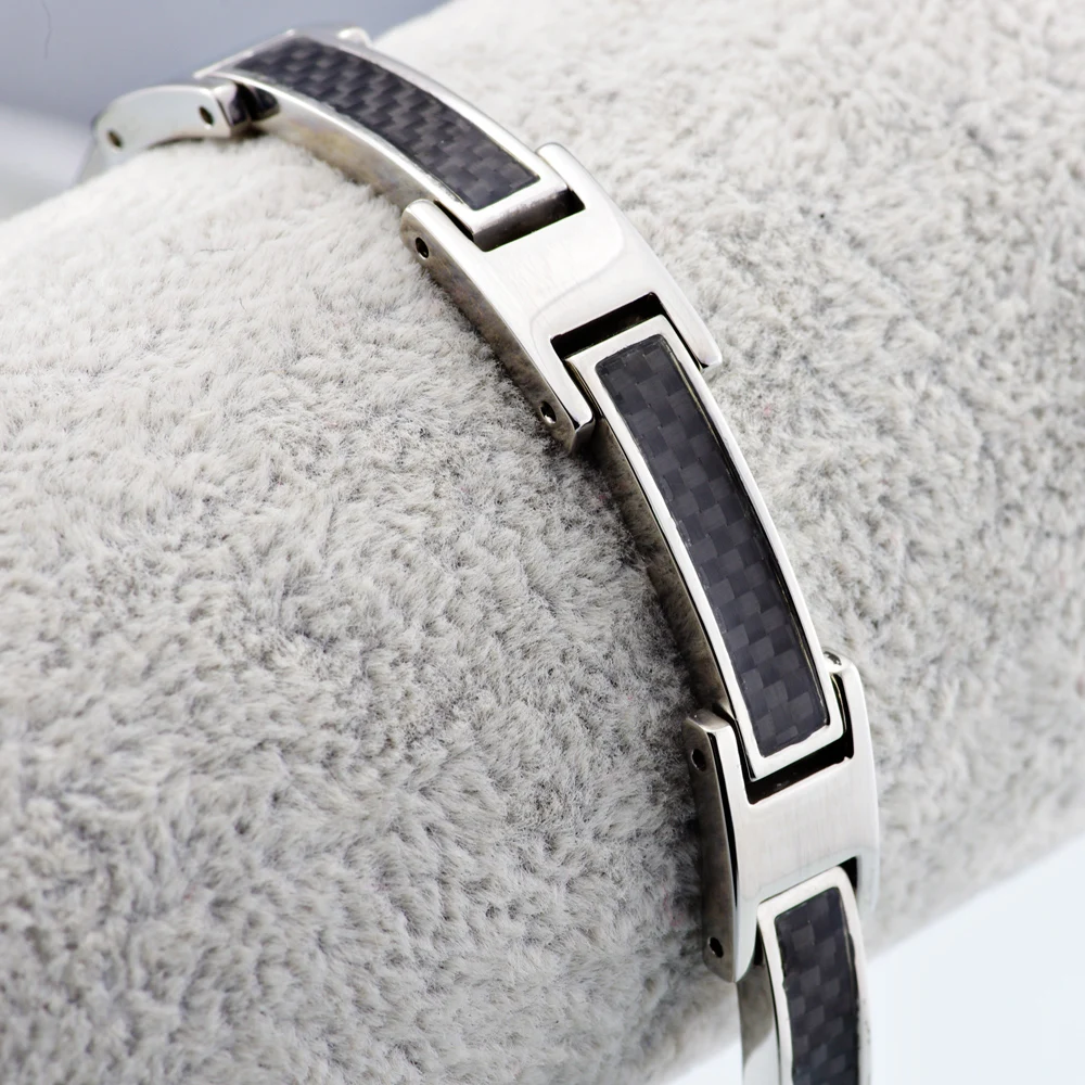 OnlyArt man silver carbon fiber bracelet for men jewelry link stainless steel bike bangle with black carbon fiber
OnlyArt man silver carbon fiber bracelet for men jewelry link stainless steel bike bangle with black carbon fiber