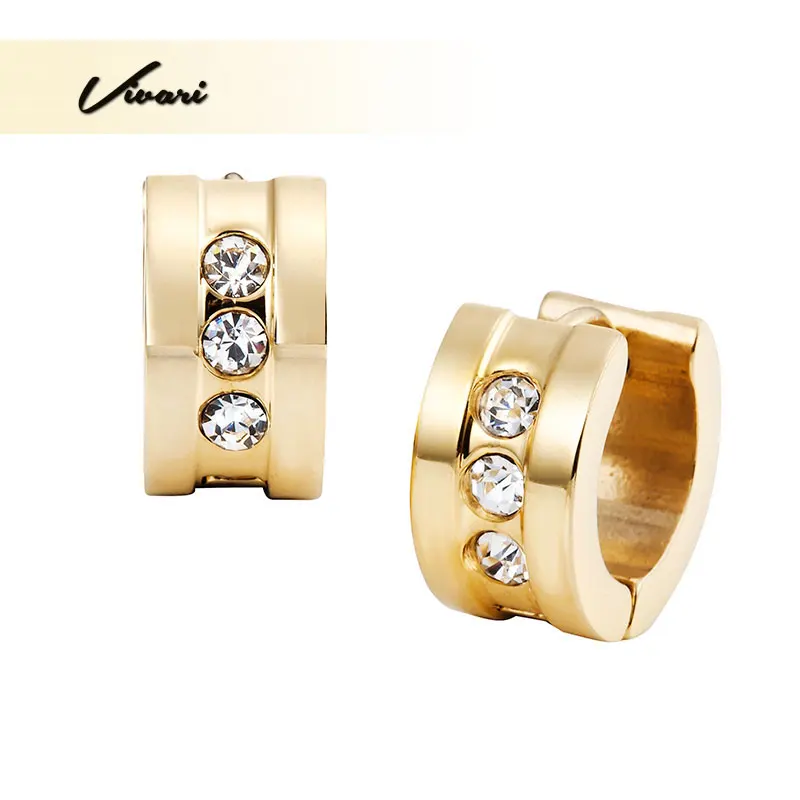 Vivari Casual Women Gold White Stones Stainless Steel Lady Earrings Golden Fashion Jewellry
Vivari Casual Women Gold White Stones Stainless Steel Lady Earrings Golden Fashion Jewellry