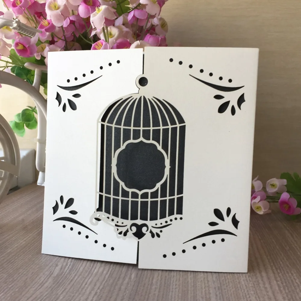 40Pcs Pearl paper Pretty Wedding Decoration Supplies Laser Cut Wedding Invitations Birdcage Pattern Wedding Invitation Cards
40Pcs Pearl paper Pretty Wedding Decoration Supplies Laser Cut Wedding Invitations Birdcage Pattern Wedding Invitation Cards