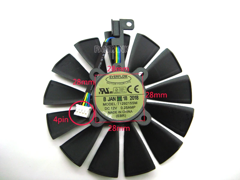 Free Shipping T129215SM 12V 0.25AMP 95mm VGA Fan For ASUS STRIX RX470 RX570 RX580 4G Gaming 4PIN 13 blades Cooling Fan
Free Shipping T129215SM 12V 0.25AMP 95mm VGA Fan For ASUS STRIX RX470 RX570 RX580 4G Gaming 4PIN 13 blades Cooling Fan