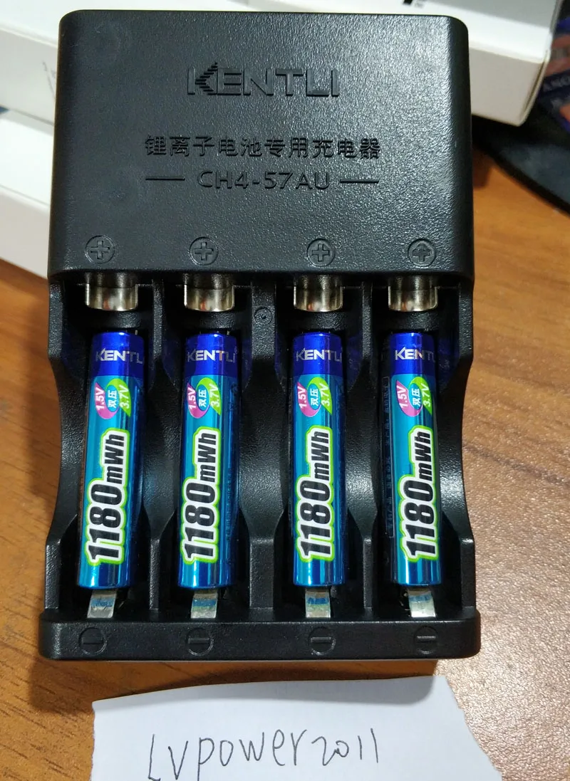 KENTLI 4pcs 1.5v 1180mWh AAA rechargeable Li-polymer li-ion polymer lithium battery+aa aaa charger
KENTLI 4pcs 1.5v 1180mWh AAA rechargeable Li-polymer li-ion polymer lithium battery+aa aaa charger