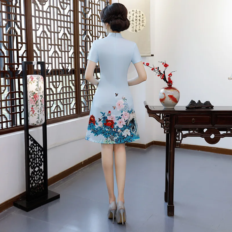 2019 Summer Short Cheongsam Novelty Chinese style Min Dress Womens Qipao Slim Party Dresses Lady Button Vestido Size S-XXXL
2019 Summer Short Cheongsam Novelty Chinese style Min Dress Womens Qipao Slim Party Dresses Lady Button Vestido Size S-XXXL