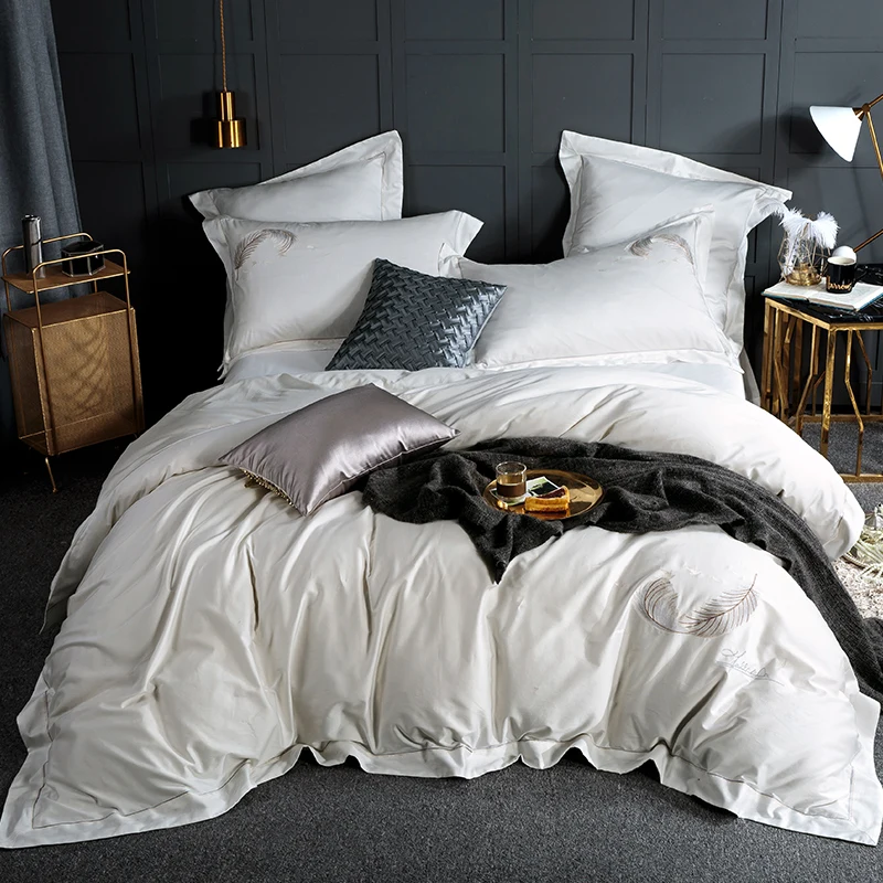 Luxury grey egyptian cotton bed set feather bedding sets 4/6pcs queen king size bed sheet set,bed set bed linen pillowcases
Luxury grey egyptian cotton bed set feather bedding sets 4/6pcs queen king size bed sheet set,bed set bed linen pillowcases