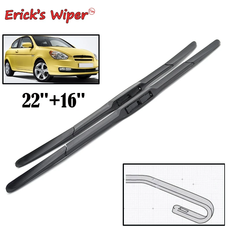 Erick's Wiper LHD Front Hybrid Wiper Blades For Hyundai Accent Verna MC 2005 - 2010 Windshield Windscreen Window Brushes 22"+16"
Erick's Wiper LHD Front Hybrid Wiper Blades For Hyundai Accent Verna MC 2005 - 2010 Windshield Windscreen Window Brushes 22"+16"