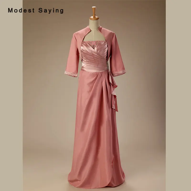 Elegant Dusty Rose A Line Beaded Mother of the Bride Dresses 2017 with 3/4 Sleeve Jackets Coat Long Formal Women Party Prom Gown
Elegant Dusty Rose A Line Beaded Mother of the Bride Dresses 2017 with 3/4 Sleeve Jackets Coat Long Formal Women Party Prom Gown
