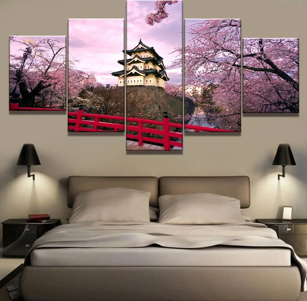 Frame 5 Piece HD Print Painting Cherry Blossom Japan Cuadros Landscape Canvas Wall Art Home Decor For Living Room Unique Gift
Frame 5 Piece HD Print Painting Cherry Blossom Japan Cuadros Landscape Canvas Wall Art Home Decor For Living Room Unique Gift