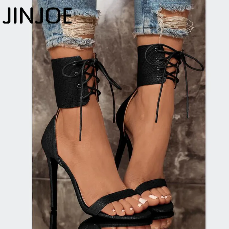 JINJOE Woman sandals Snakeskin pattern High-heeled shoes Open toe Ankle strap Women's Shoes pumps sexy
JINJOE Woman sandals Snakeskin pattern High-heeled shoes Open toe Ankle strap Women's Shoes pumps sexy