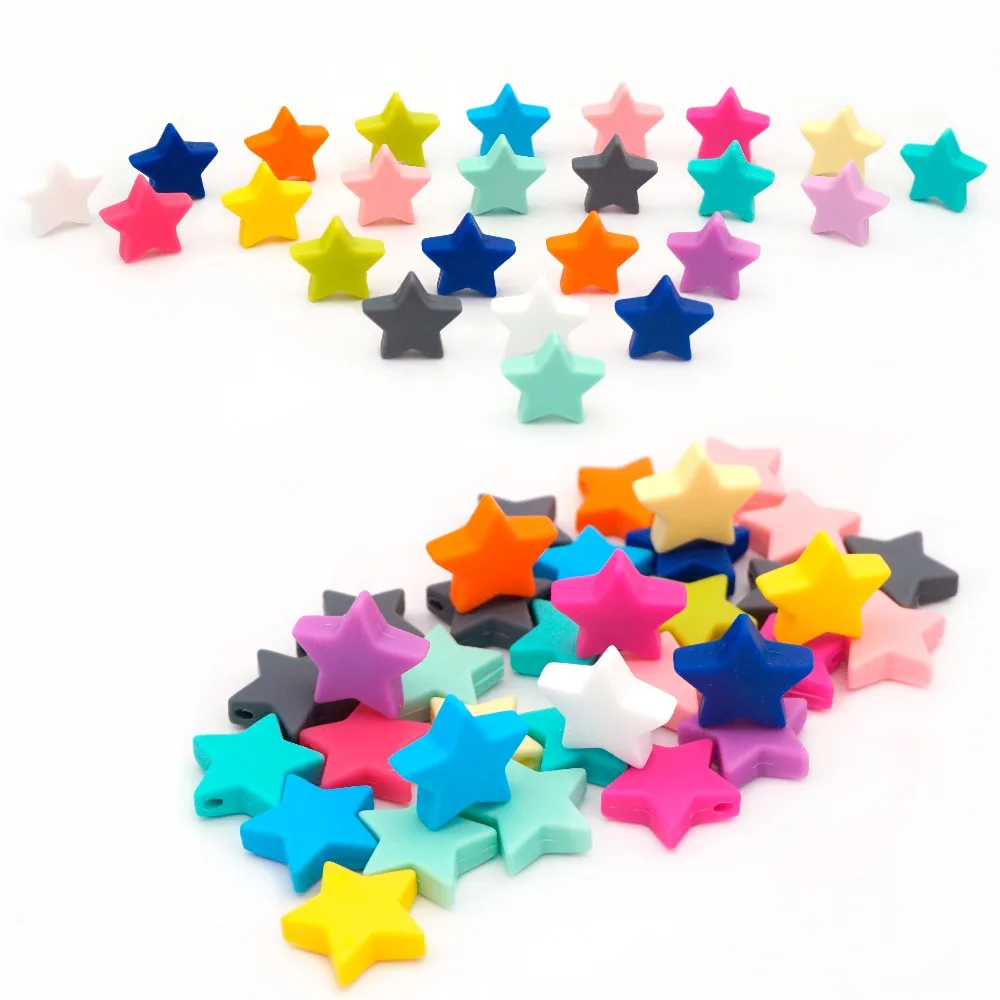 60pc Silicone Beads 25mm Star BPA Free Loose Teething Chew Bead DIY Baby Pacifier Dummy Jewelry Teether Necklace Toy Accessories
60pc Silicone Beads 25mm Star BPA Free Loose Teething Chew Bead DIY Baby Pacifier Dummy Jewelry Teether Necklace Toy Accessories