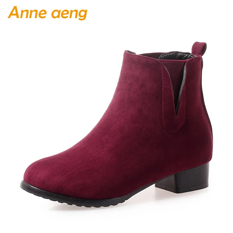 2019 New Winter Women Ankle Boots Middle Heels Round Toe Slip-On Sexy Ladies Snow Boots Wine Red Women Shoes Plus Size 33-46
2019 New Winter Women Ankle Boots Middle Heels Round Toe Slip-On Sexy Ladies Snow Boots Wine Red Women Shoes Plus Size 33-46