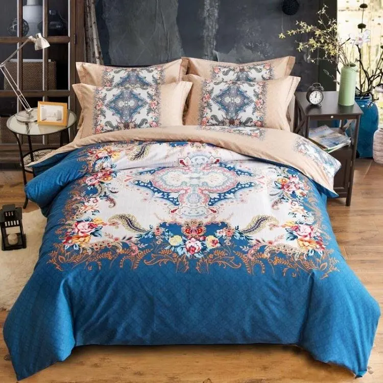 New Sanding 100% Cotton Printed Flower Bedding Set Cartoon Bed Sheet set Duvet Cover Pillowcase Queen King 4pcs blue brown
New Sanding 100% Cotton Printed Flower Bedding Set Cartoon Bed Sheet set Duvet Cover Pillowcase Queen King 4pcs blue brown