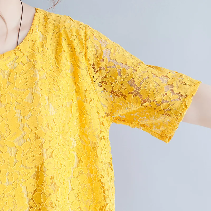 Large size 4XL Loose dress women 2019 summer new Cotton O-Neck dress black Lace Short sleeve Knee-Length dress womens
Large size 4XL Loose dress women 2019 summer new Cotton O-Neck dress black Lace Short sleeve Knee-Length dress womens