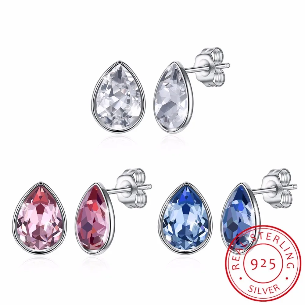 LEKANI Crystal Waterdrop Stud Earrings Simple Fashion Piercing S925 Silver Fine Jewelry For Women Joyas
LEKANI Crystal Waterdrop Stud Earrings Simple Fashion Piercing S925 Silver Fine Jewelry For Women Joyas
