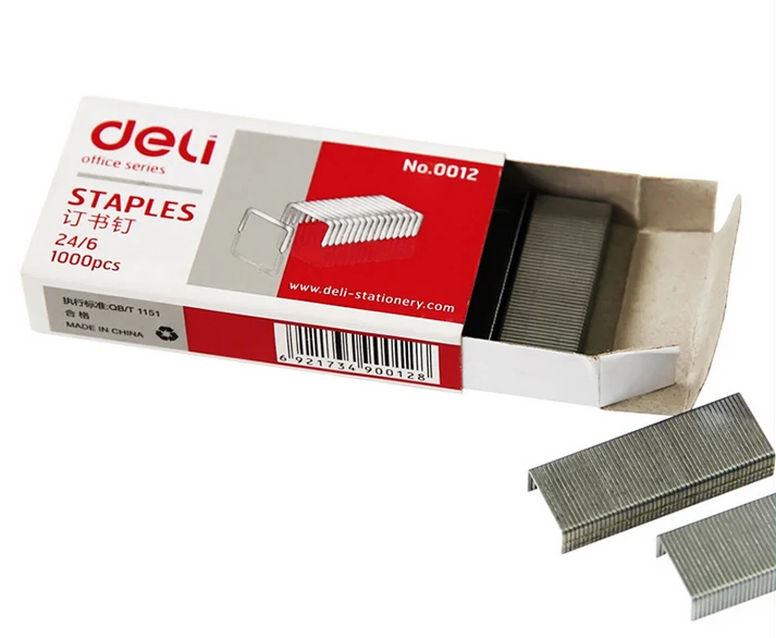 high quality heavy duty staple 24/6 stapler pins size 27mm1000pcs/box Deli office stationery100sheets/70g paper OBT004 | Канцтовары для