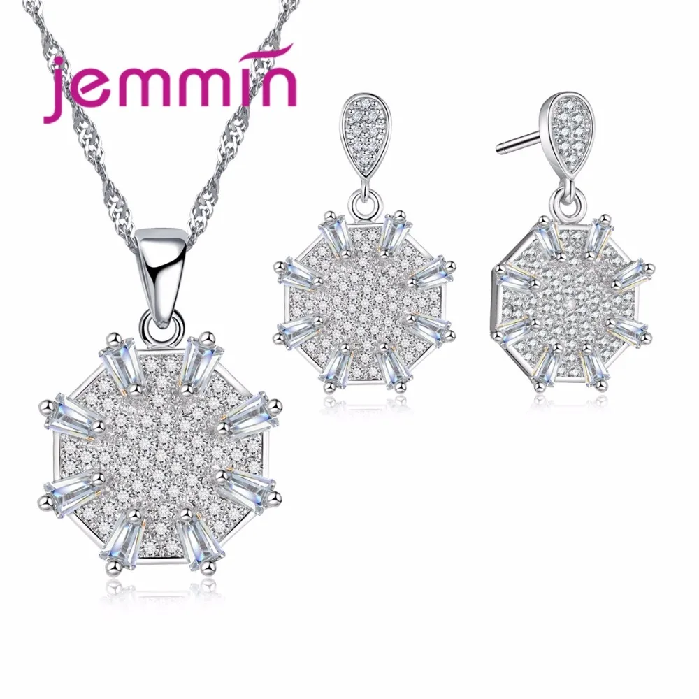 Brand Popular Elegant 925 Sterling Silver White Crystal Jewelry Set for Women Pendant Necklace & Earrings Unique Design
Brand Popular Elegant 925 Sterling Silver White Crystal Jewelry Set for Women Pendant Necklace & Earrings Unique Design