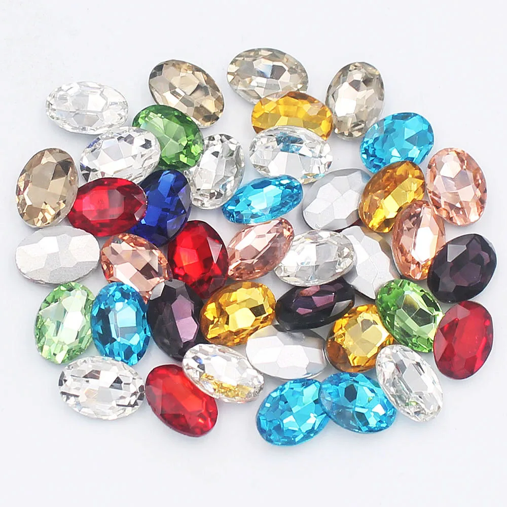 Акция прозрачные кристаллы овальной формы 30 шт. искусство ногтей острые камни