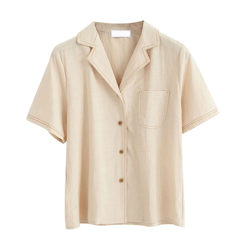 2019 New Korean Style Clothing Women Summer Turn-down Collar Short Sleeve Loose Blouse Woman Harajuku Casual Shirt
2019 New Korean Style Clothing Women Summer Turn-down Collar Short Sleeve Loose Blouse Woman Harajuku Casual Shirt
