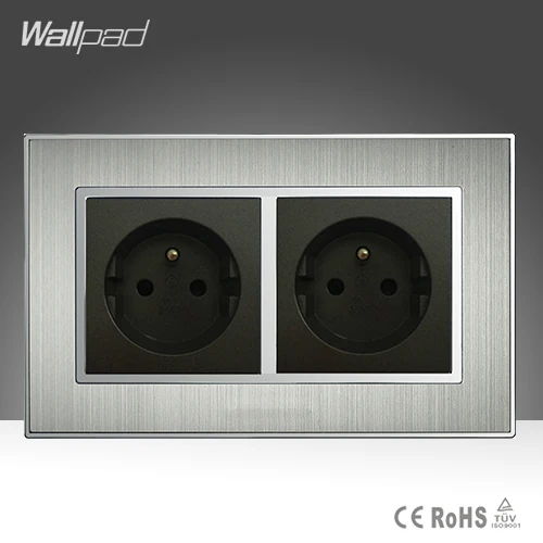 CE Wallpad AC 110-250V 146 Size Double French 16A Socket Silver Satin Metal EU French Standard Electric Wall Socket Power Supply
CE Wallpad AC 110-250V 146 Size Double French 16A Socket Silver Satin Metal EU French Standard Electric Wall Socket Power Supply